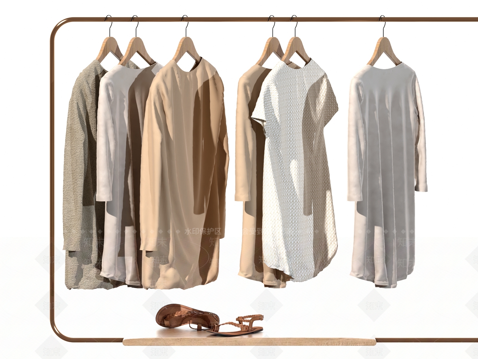 纯色T恤3D模型下载【ID:1116843464】