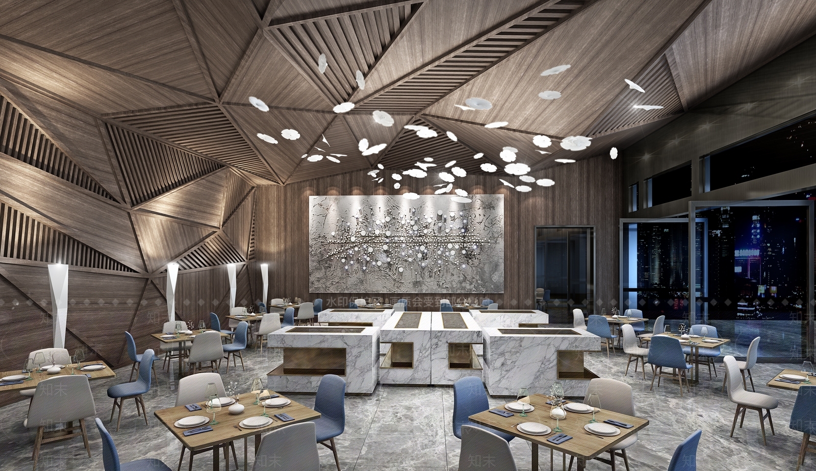 现代自助餐厅3D模型下载【ID:1116850484】