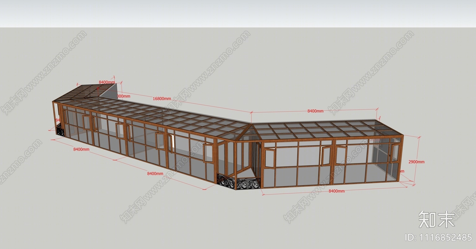 中式阳光房SU模型下载【ID:1116852485】