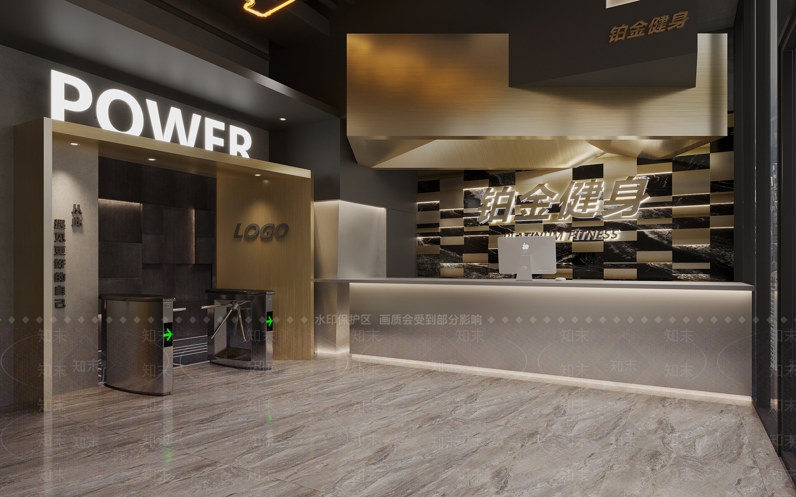 现代健身房前台3D模型下载【ID:1116854207】