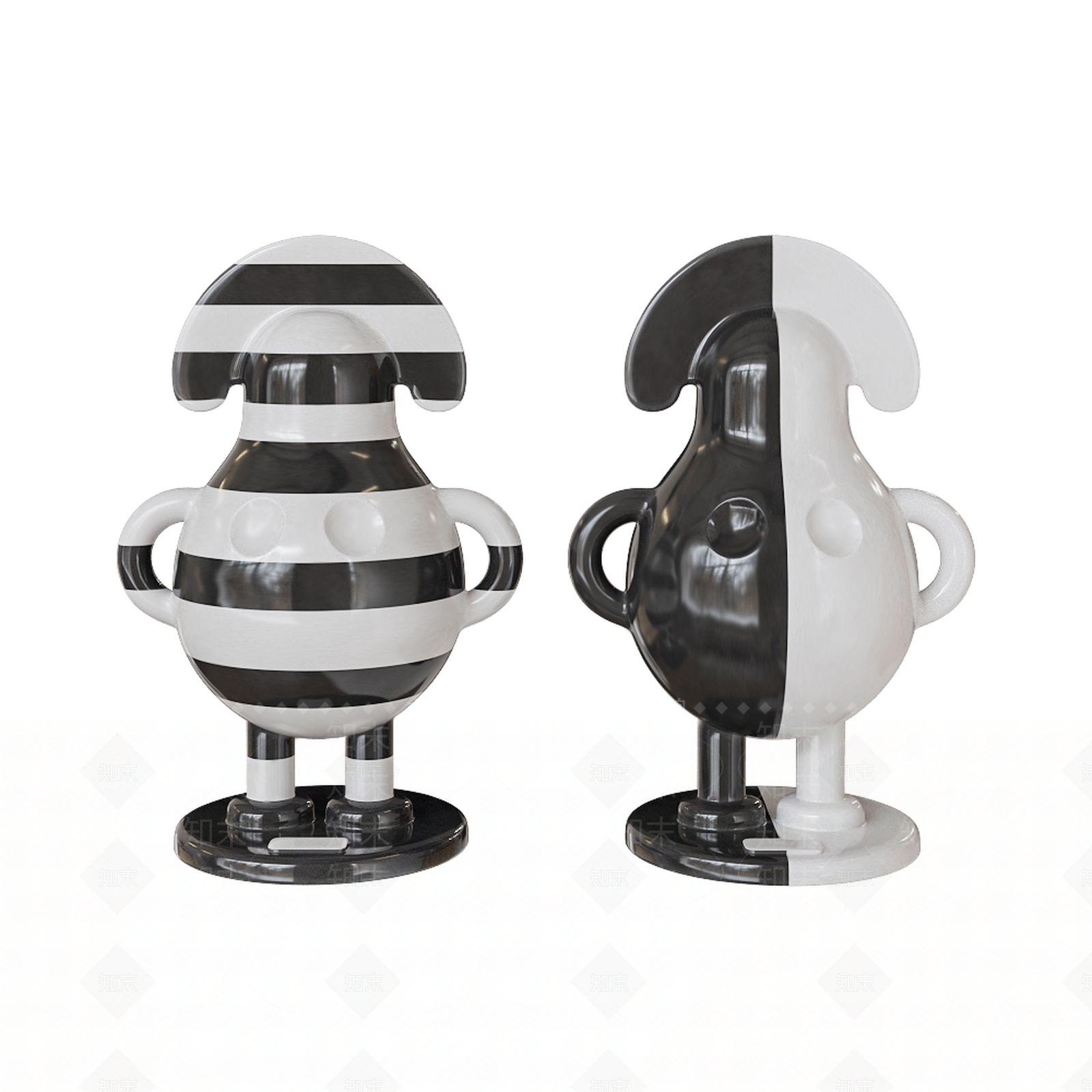 现代陶瓷装饰摆件3D模型下载【ID:1116855611】