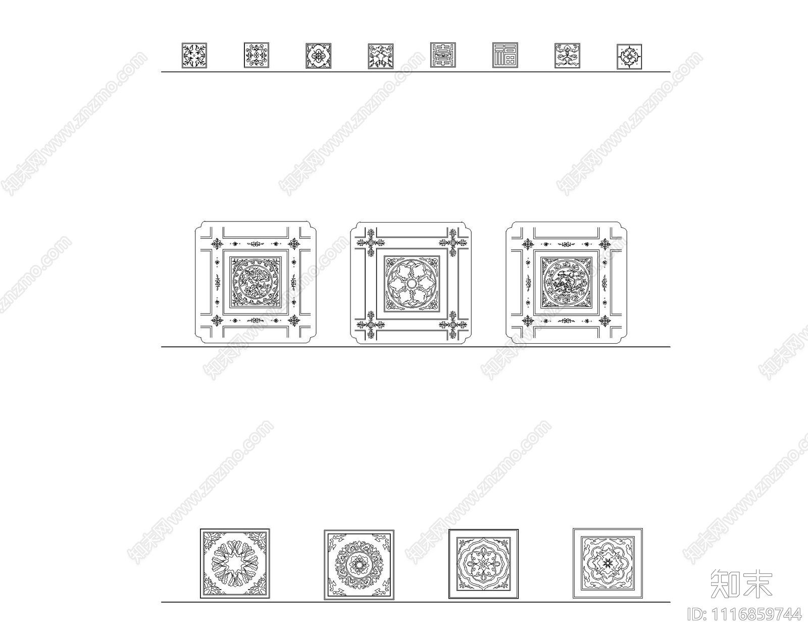 现代室内家具平立面图块施工图下载【ID:1116859744】