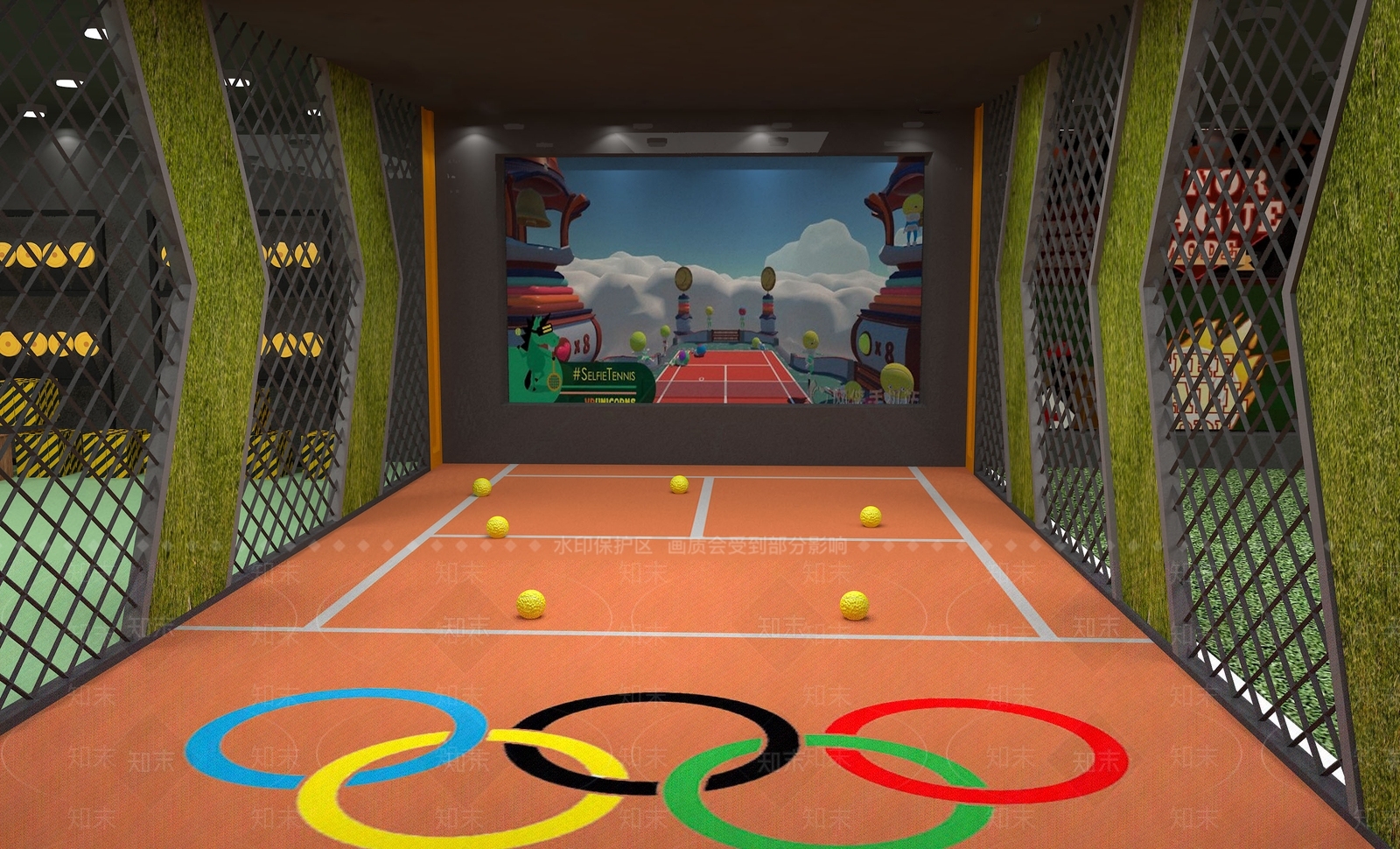 现代室内高尔夫3D模型下载【ID:1116860768】