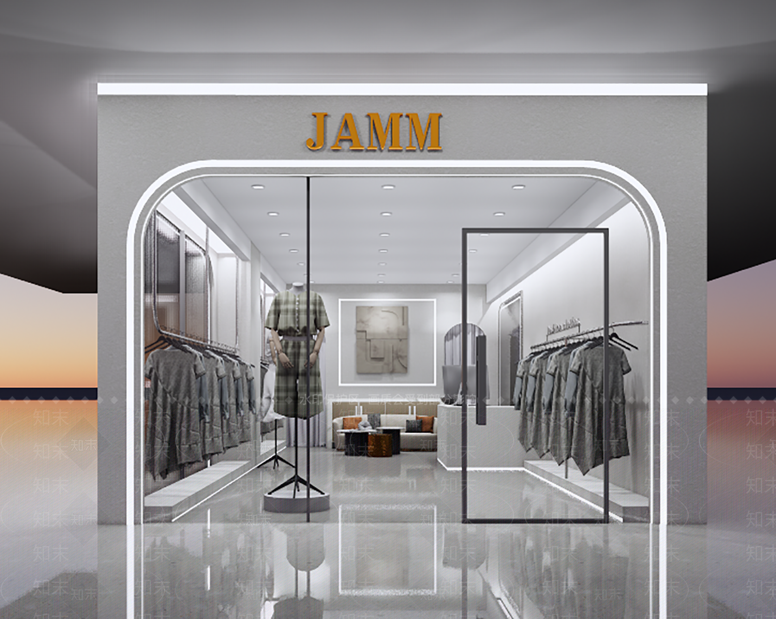 现代街边商场服装店SU模型下载【ID:1116921139】