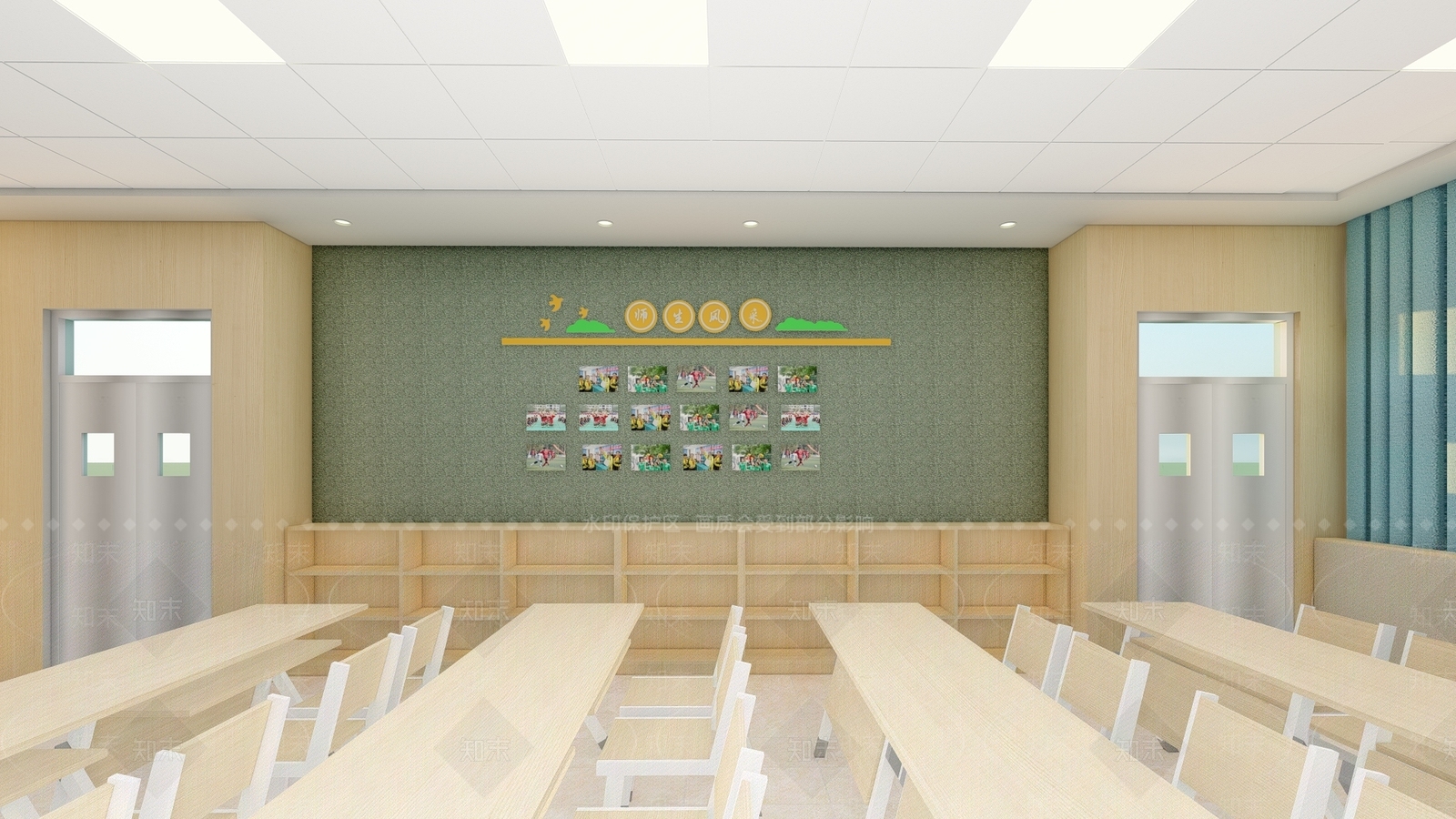 现代学校教室SU模型下载【ID:1117346378】