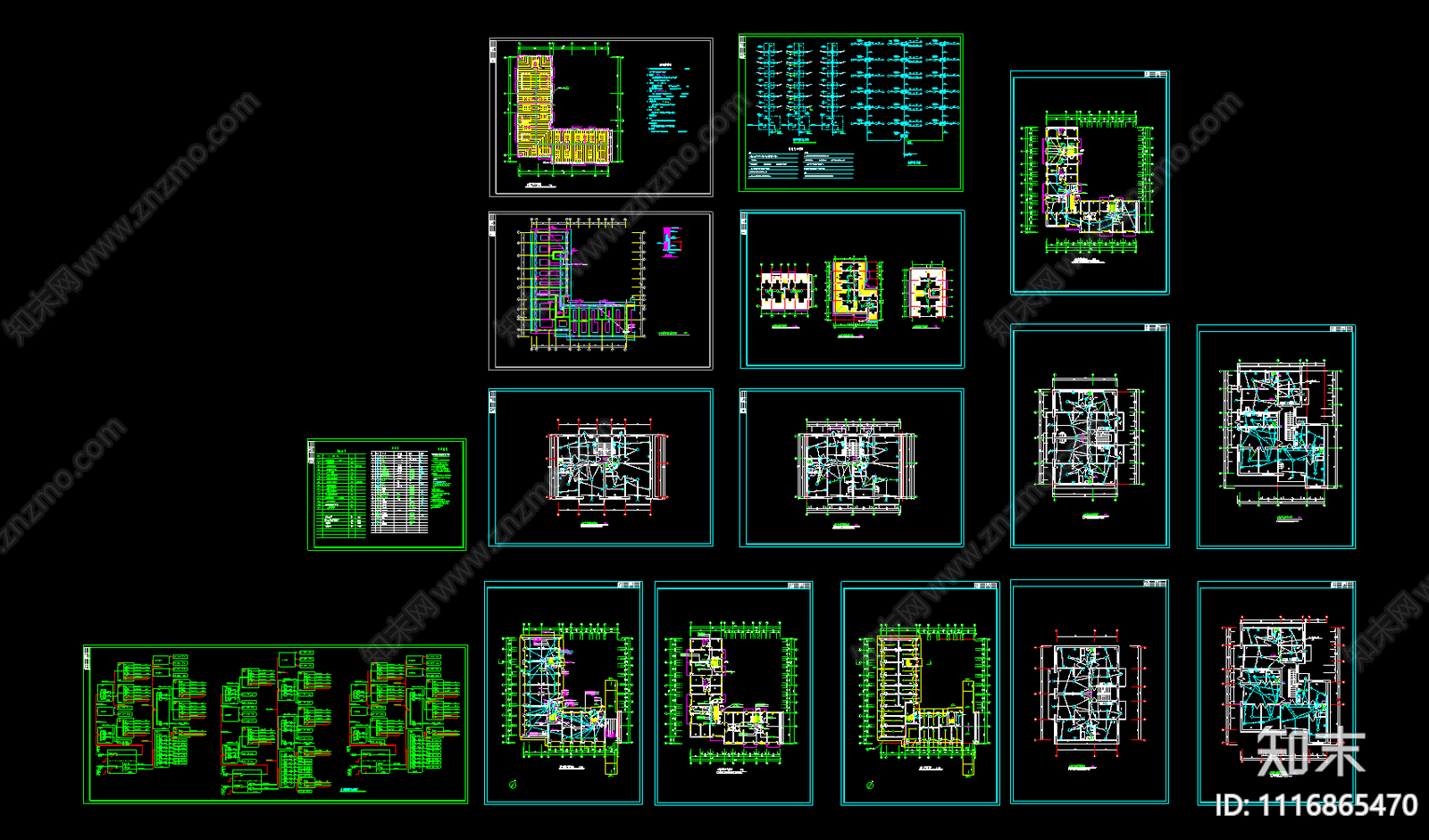 多层住宅楼电气图含弱电施工图施工图下载【ID:1116865470】