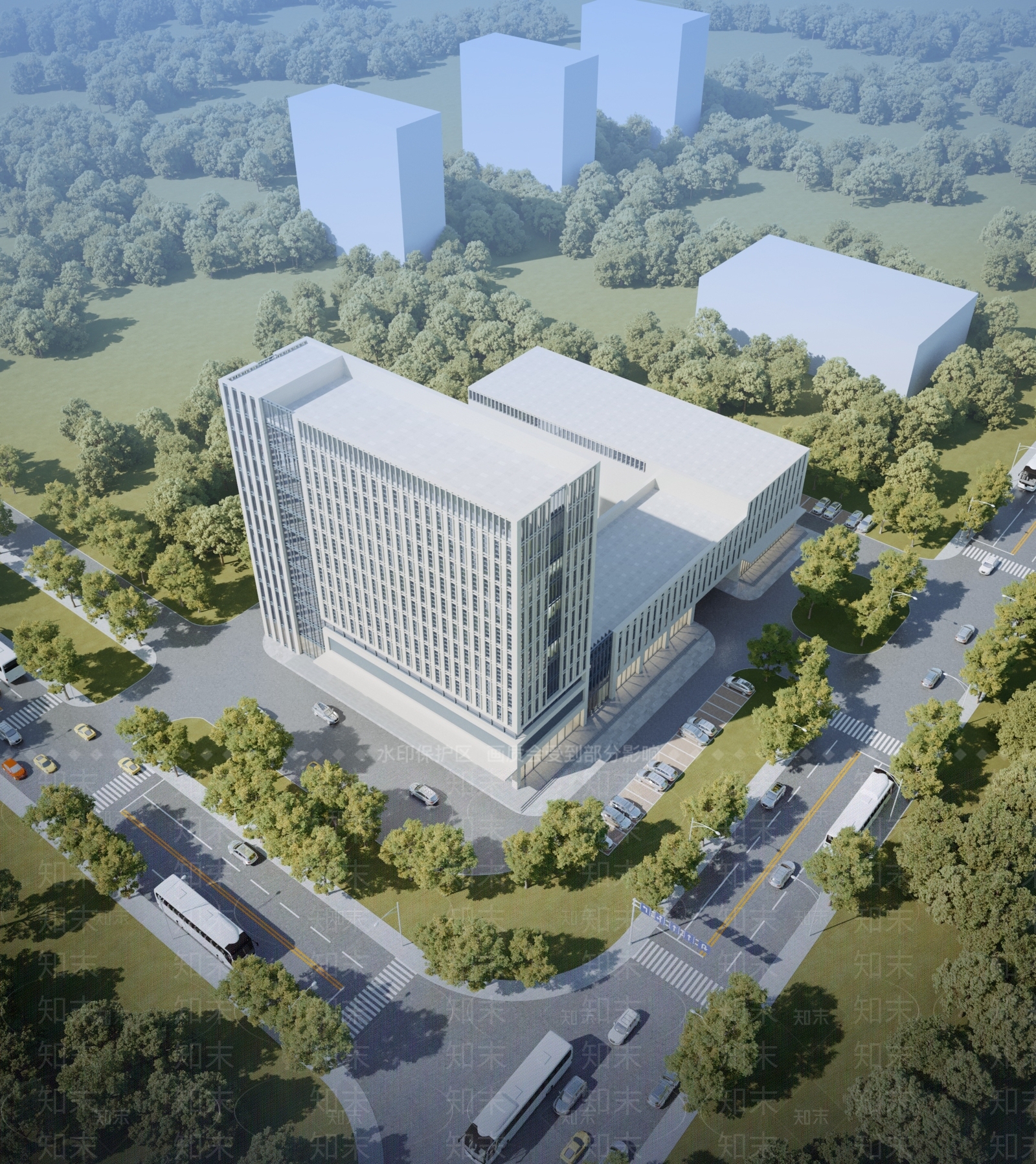 现代高层办公楼3D模型下载【ID:1116866019】
