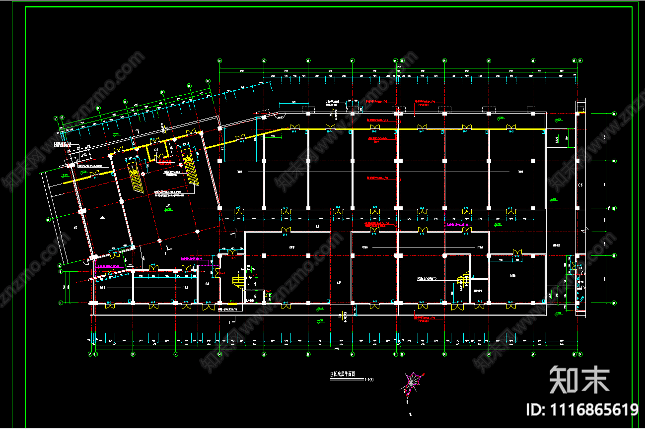 大型商场建筑CAD施工图施工图下载【ID:1116865619】