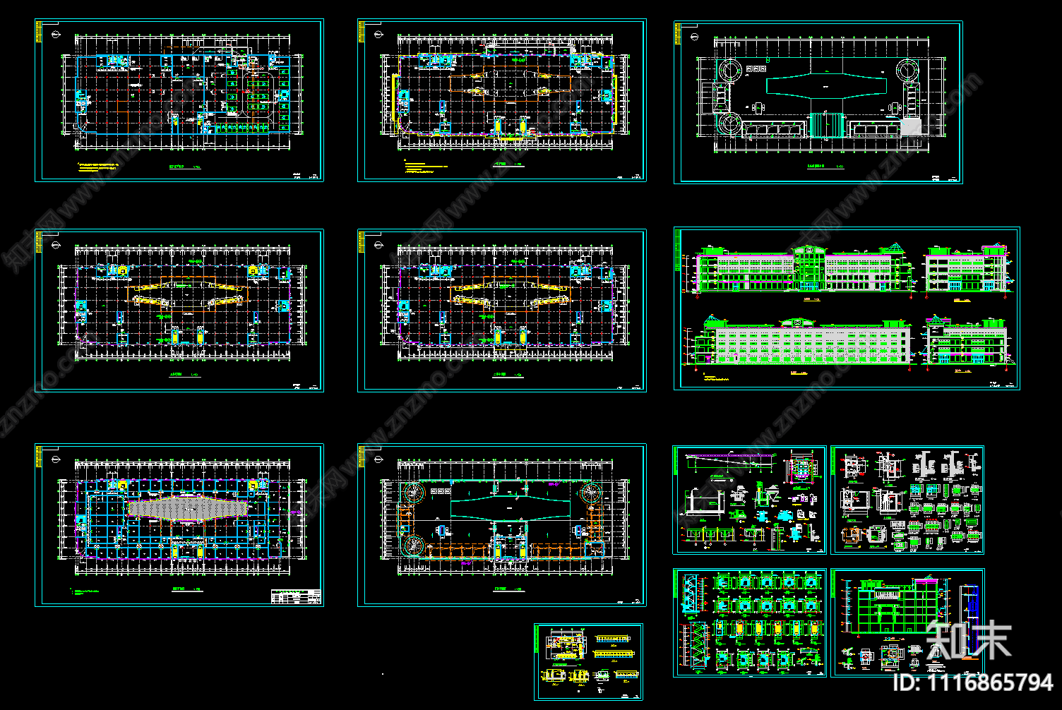 大型商场全套图CAD施工图施工图下载【ID:1116865794】