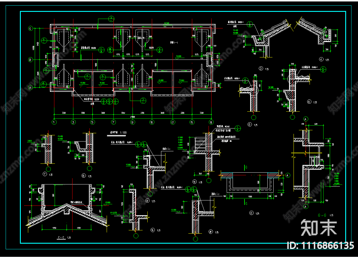 小型住宅楼建筑CAD施工图施工图下载【ID:1116866135】