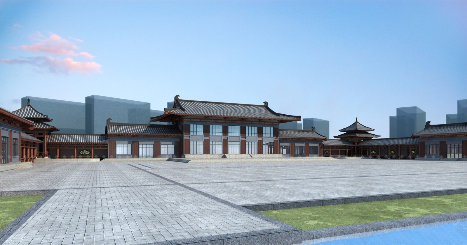 中式游客活动中心3D模型下载【ID:1116873290】