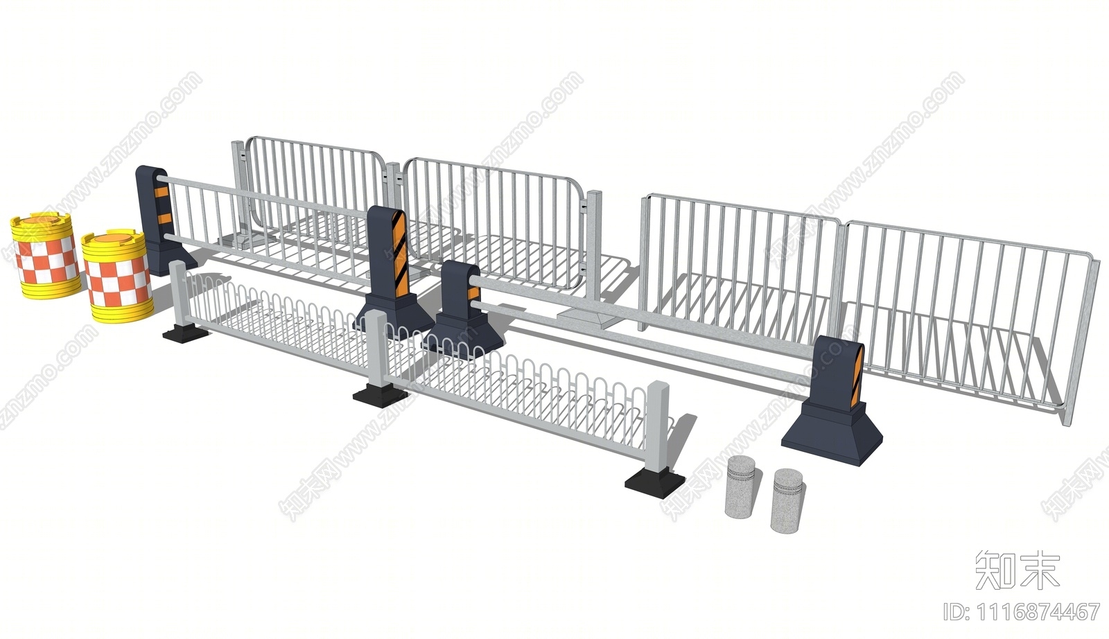 现代道路围栏SU模型下载【ID:1116874467】