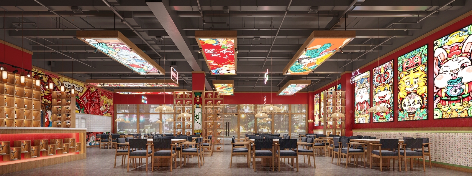 工业风国潮火锅店3D模型下载【ID:1116881512】