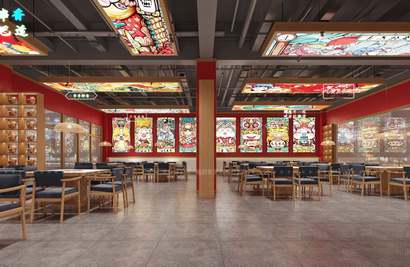工业风国潮火锅店3D模型下载【ID:1116881512】