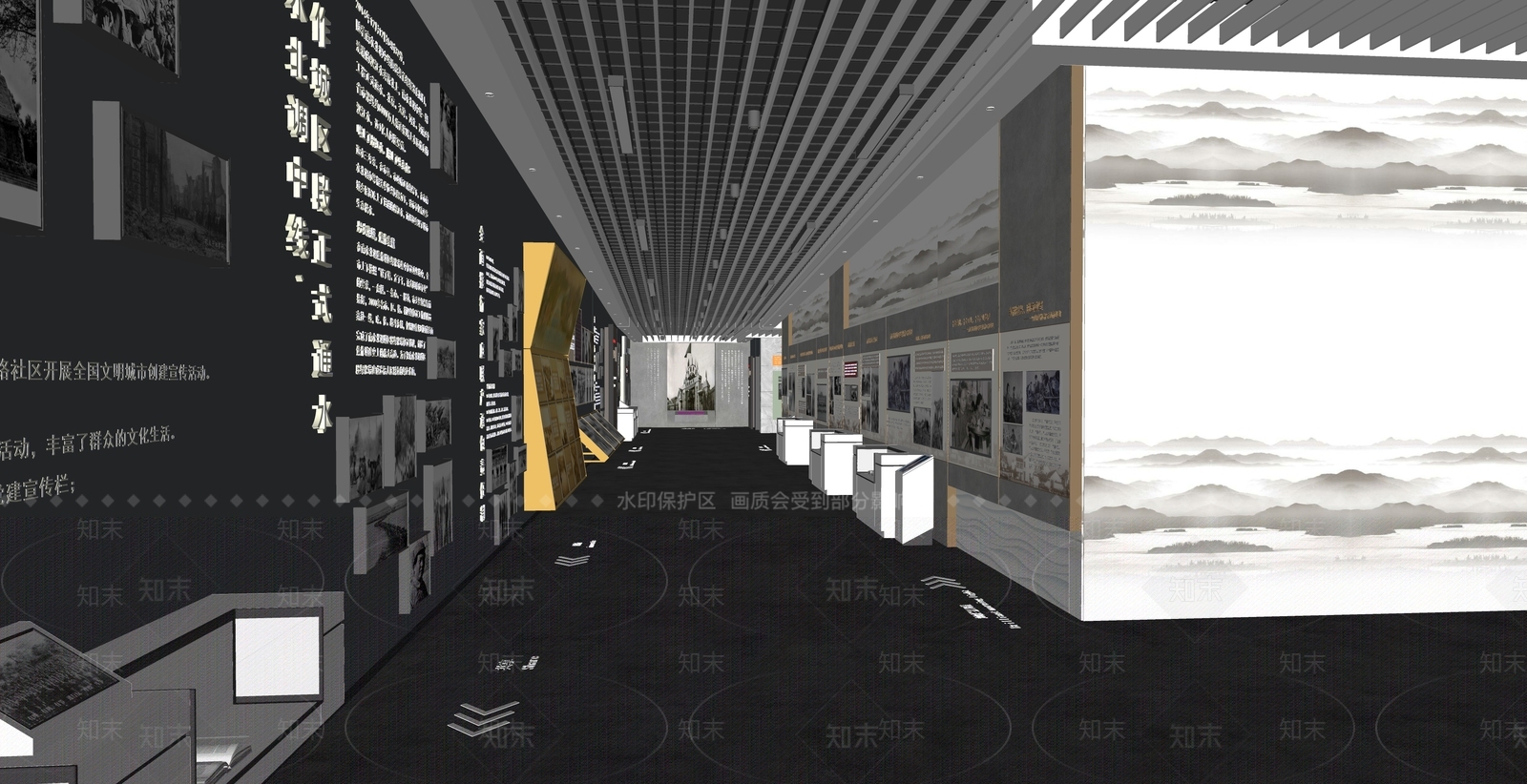 现代党建展厅SU模型下载【ID:1116880913】