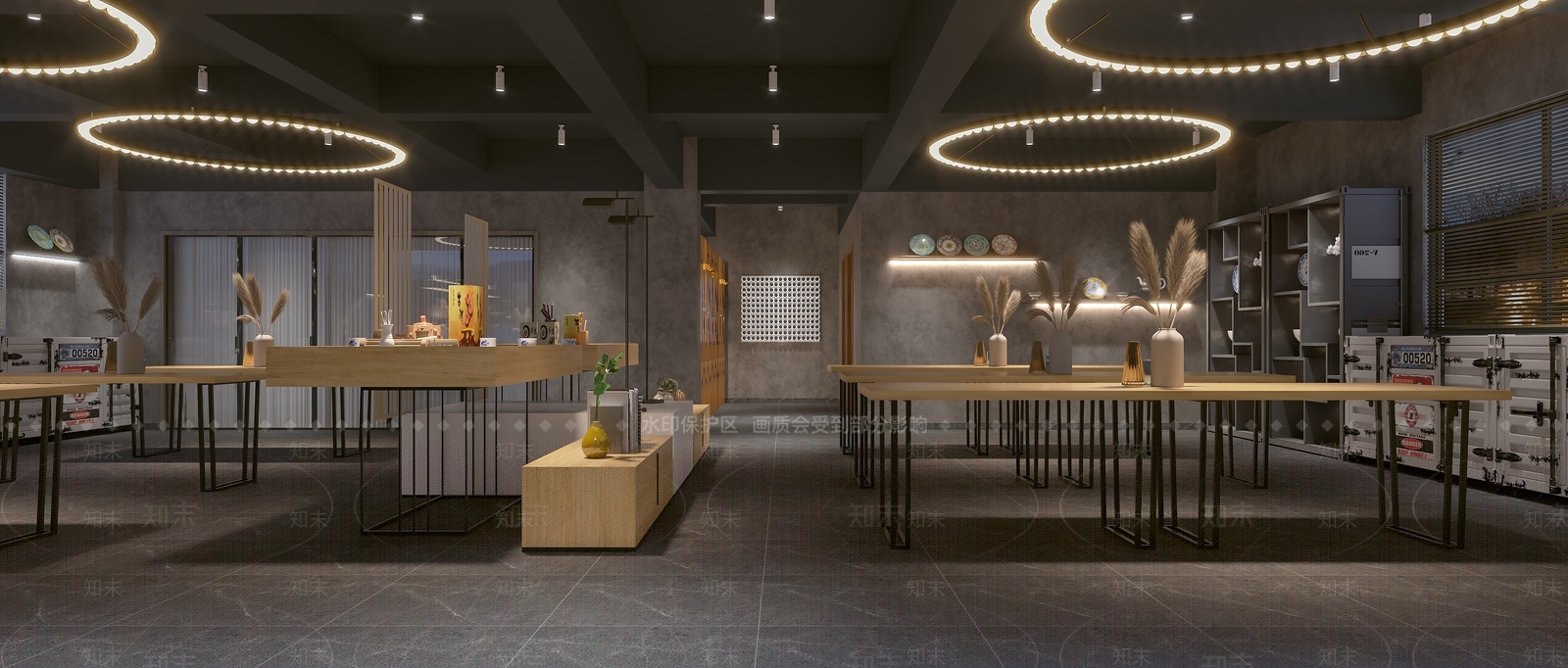 工业风陶瓷展厅3D模型下载【ID:1116892418】