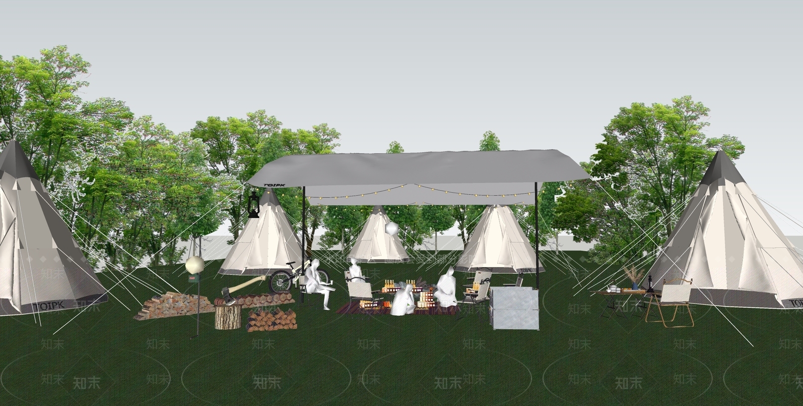 现代露营帐篷SU模型下载【ID:1116907302】