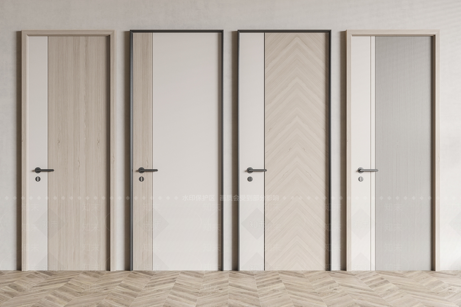 北欧卧室门3D模型下载【ID:1116915262】