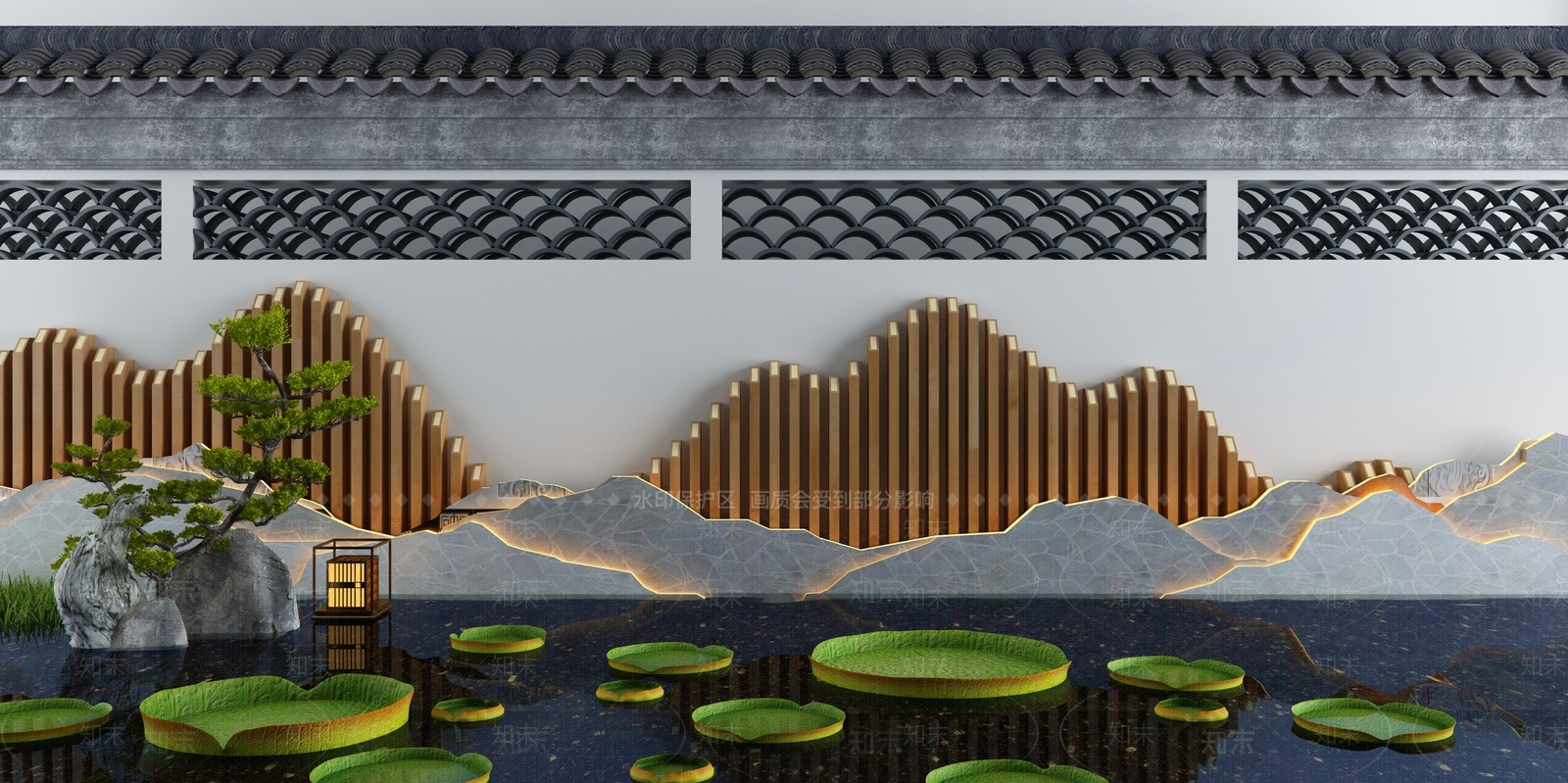 新中式假山水景3D模型下载【ID:1116920021】