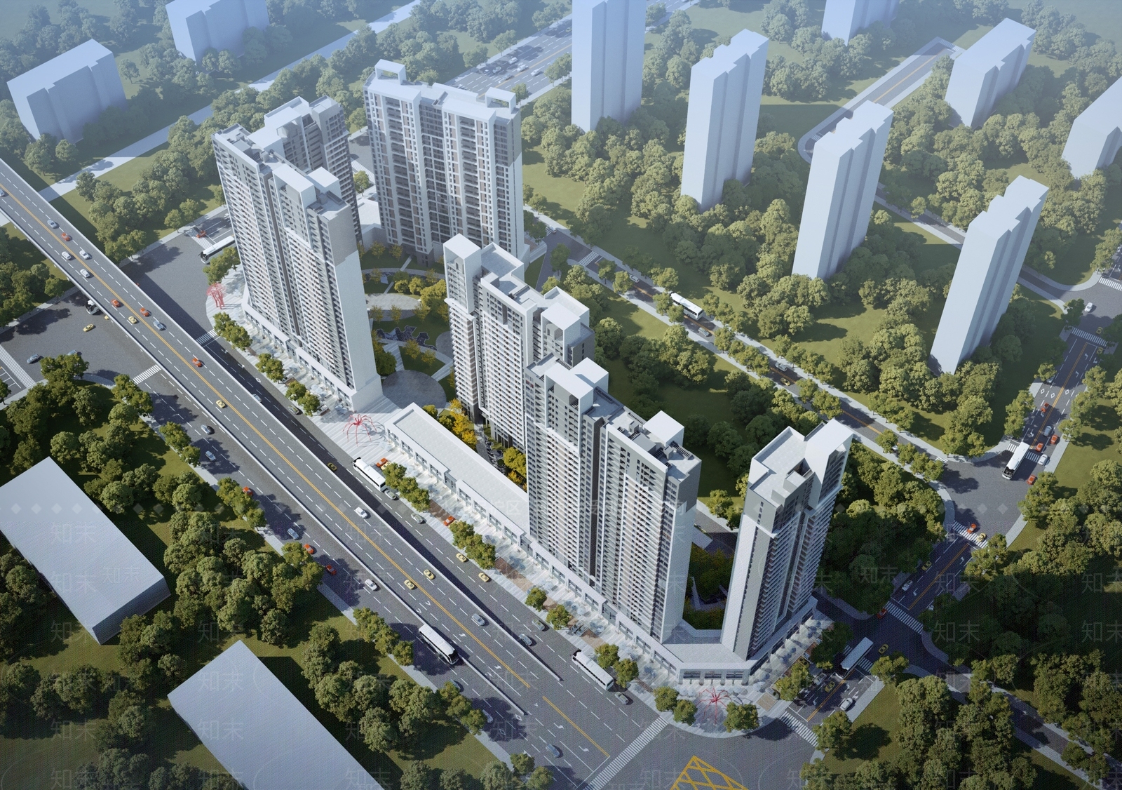 现代高层住宅楼3D模型下载【ID:1116927156】