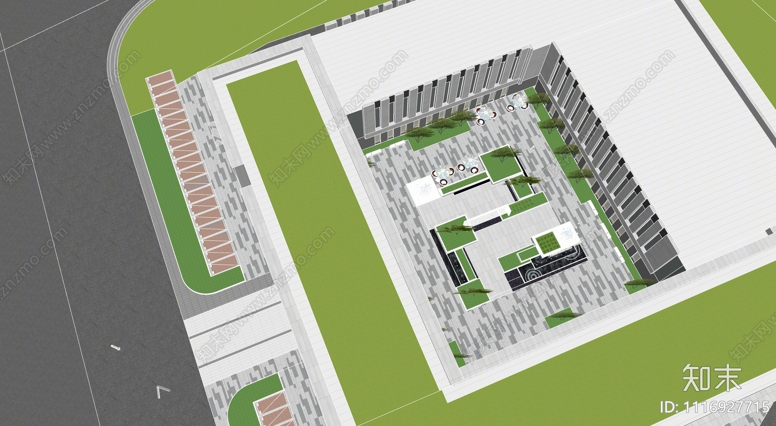 现代商业办公景观SU模型下载【ID:1116927715】