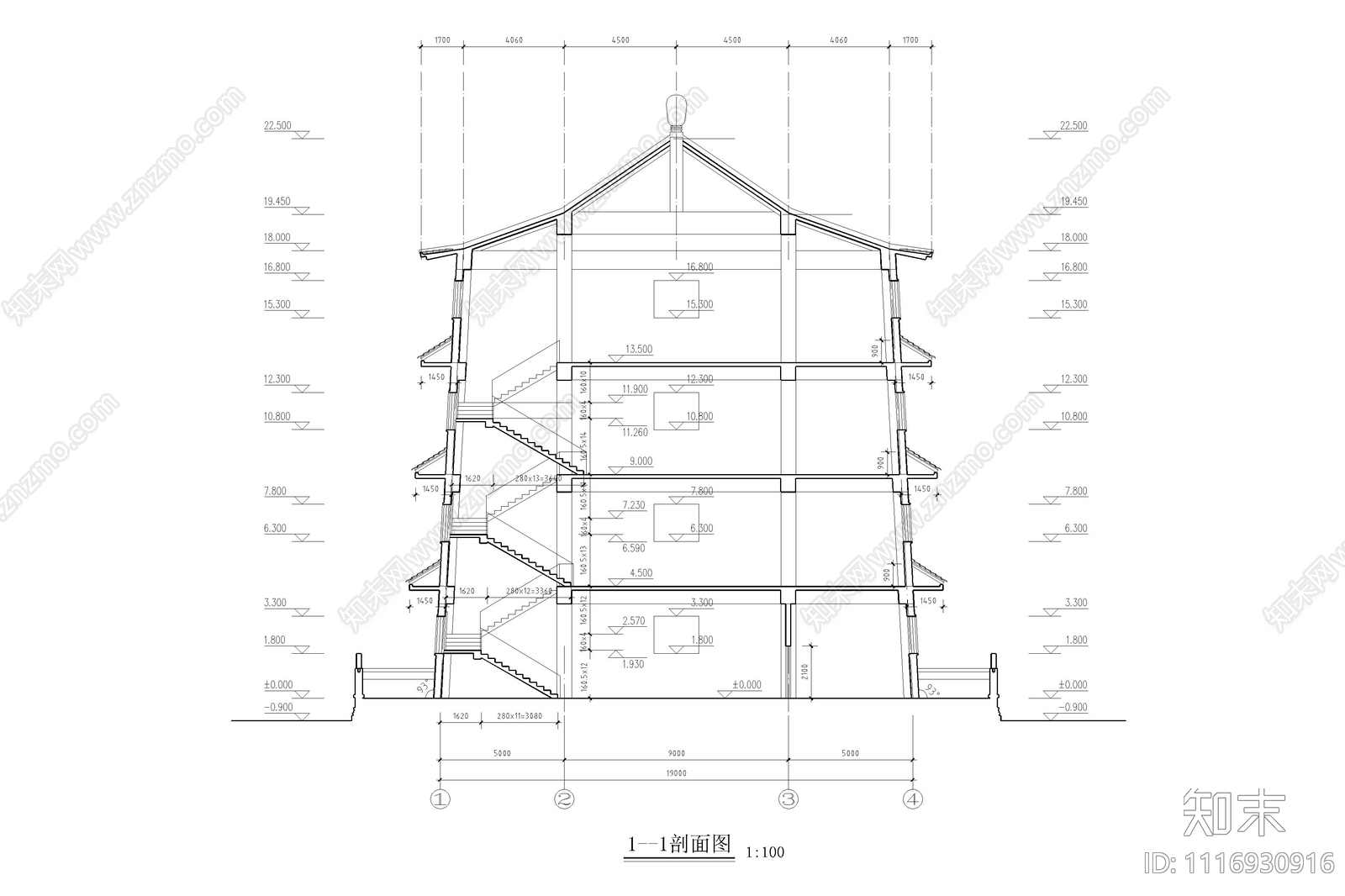 古建筑佛塔CAD图施工图施工图下载【ID:1116930916】