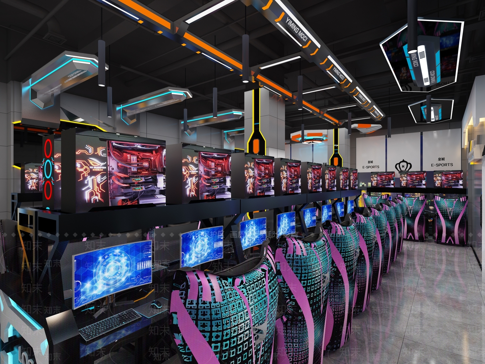 现代网吧网咖3D模型下载【ID:1116937467】