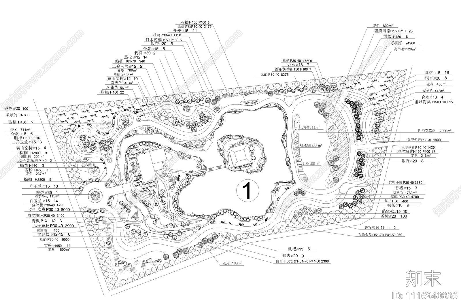 松江公园规划种植设计图施工图施工图下载【ID:1116940836】