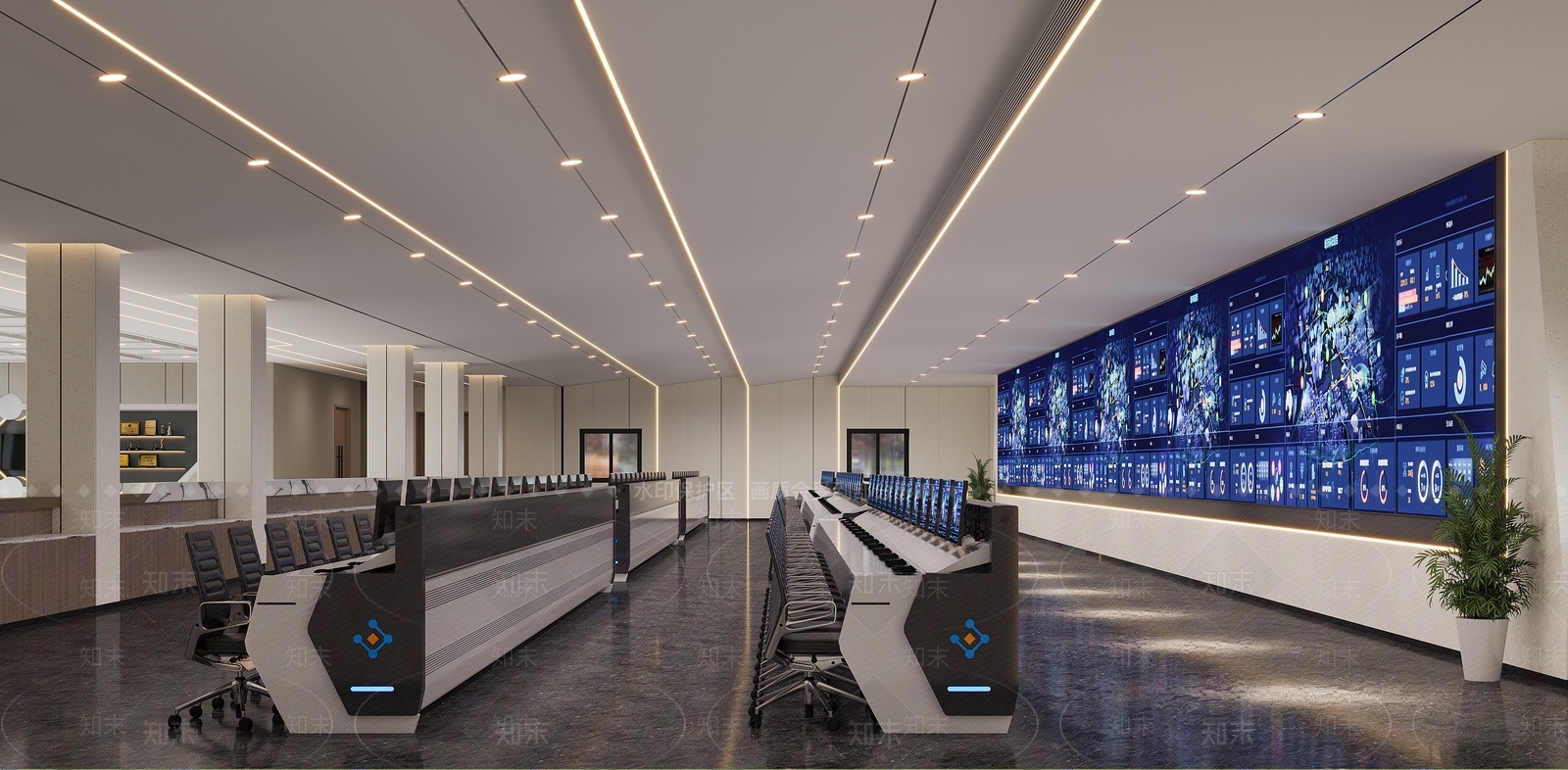 现代监控大厅3D模型下载【ID:1116941456】