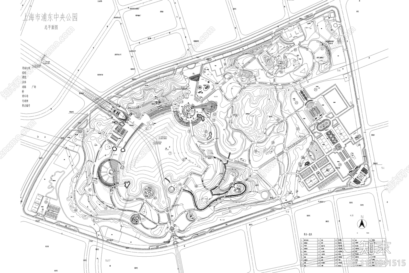 中央公园规划总平面图施工图施工图下载【ID:1116941515】