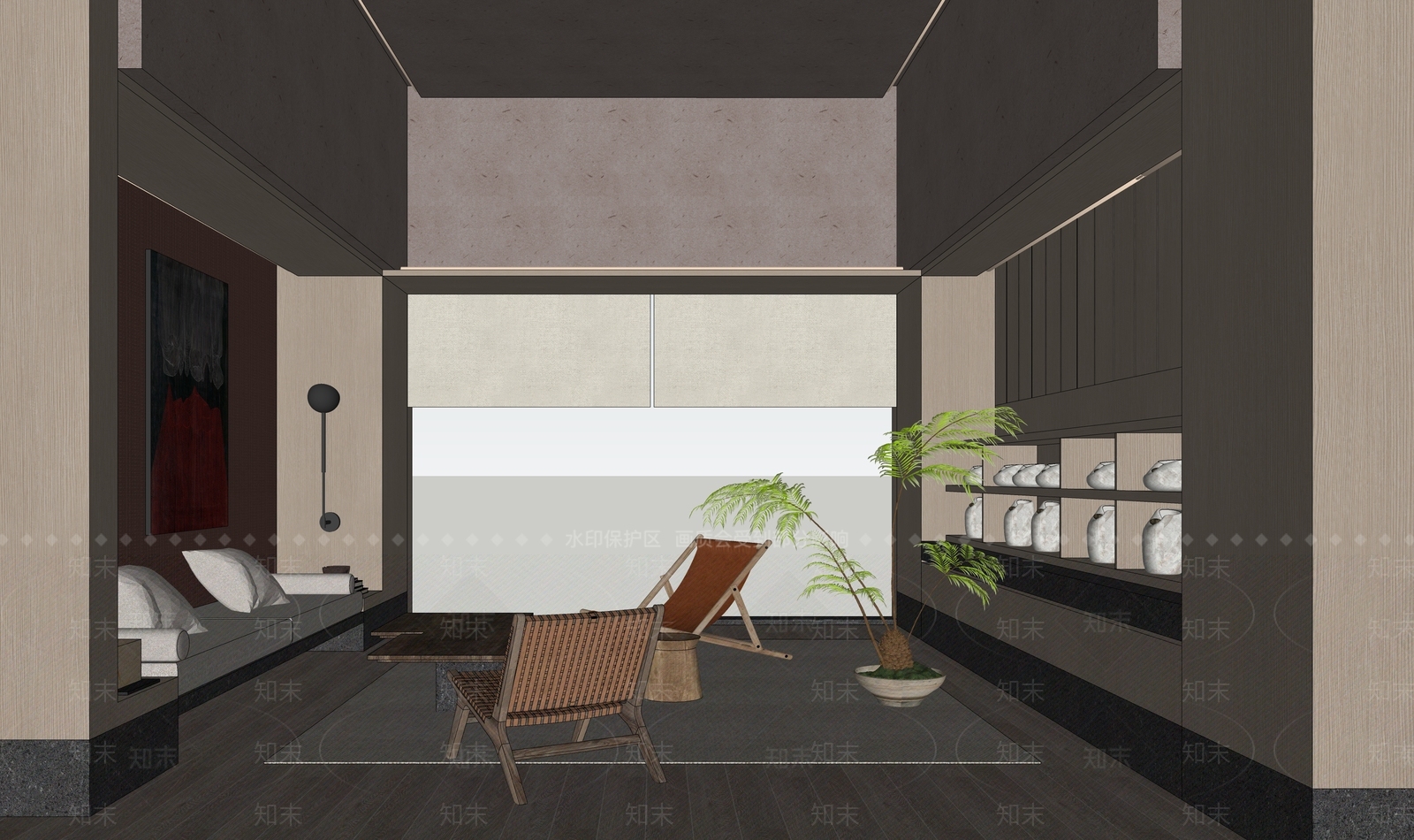 现代休息区SU模型下载【ID:1116949616】