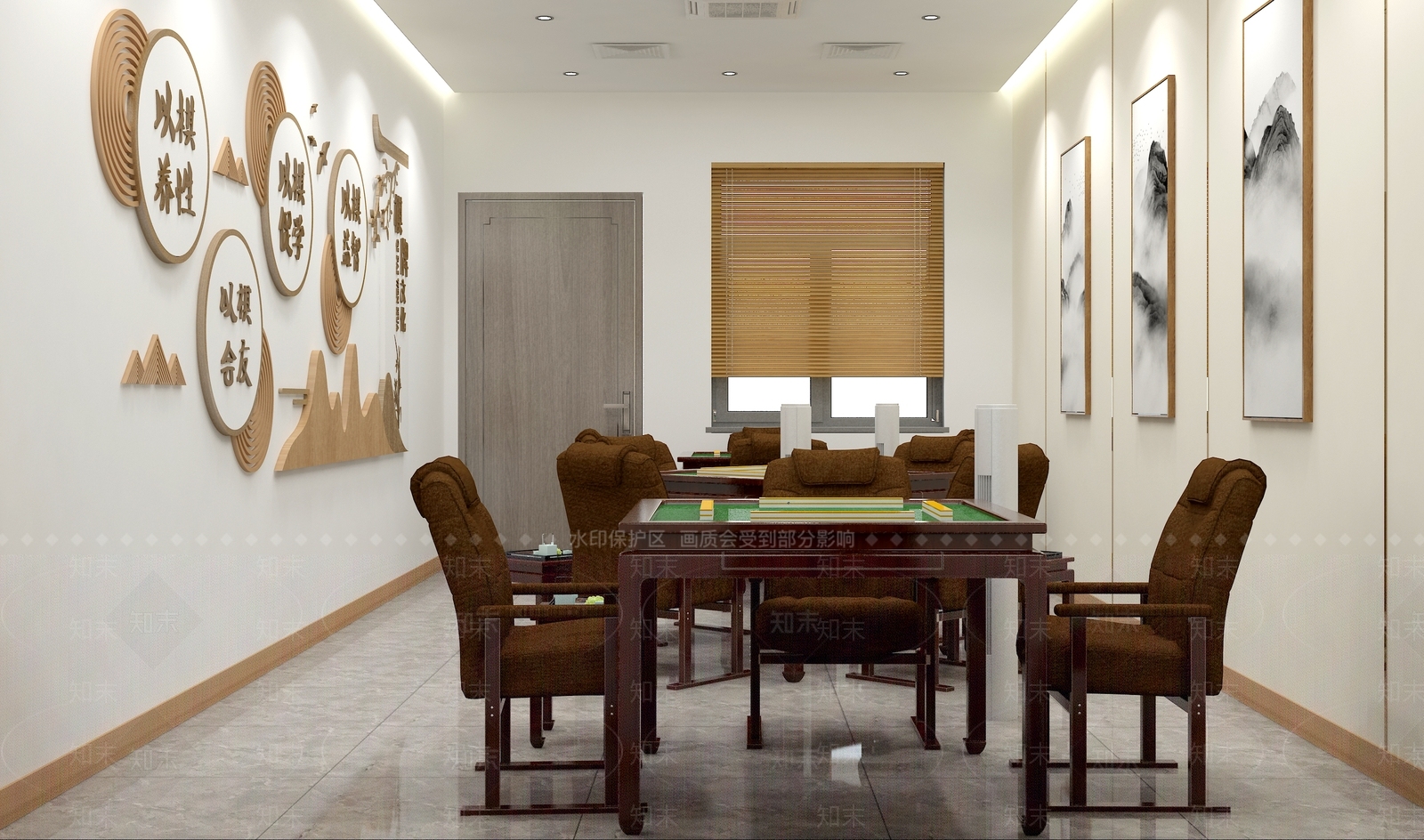 新中式麻将室3D模型下载【ID:1116955456】
