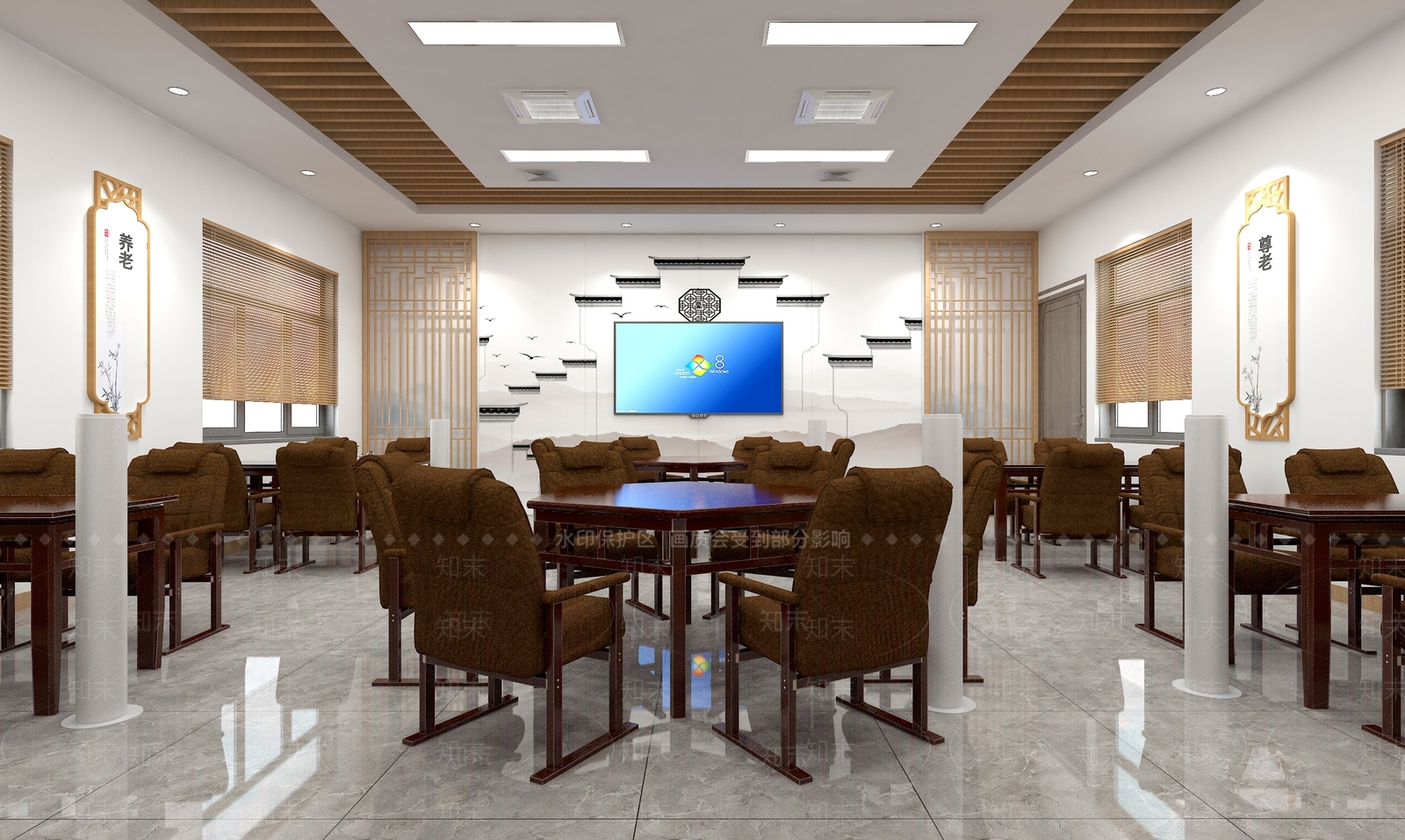 新中式麻将室3D模型下载【ID:1116955456】