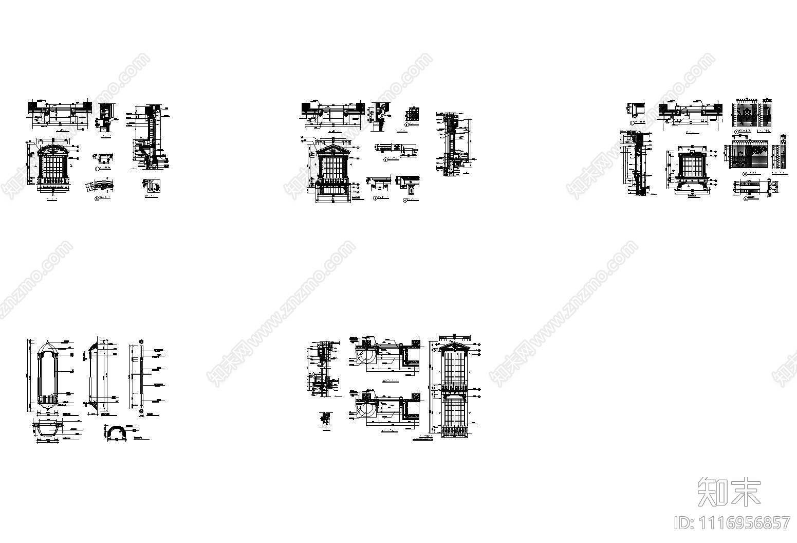欧式窗节点详图集施工图下载【ID:1116956857】