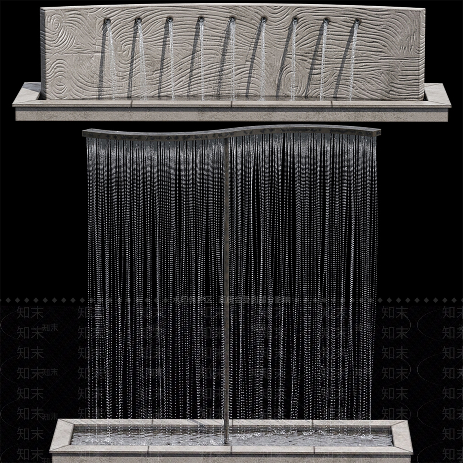 现代景观喷泉水池3D模型下载【ID:1116957821】