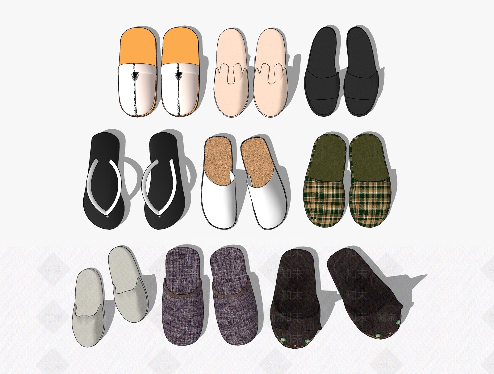 拖鞋SU模型下载【ID:1116966657】