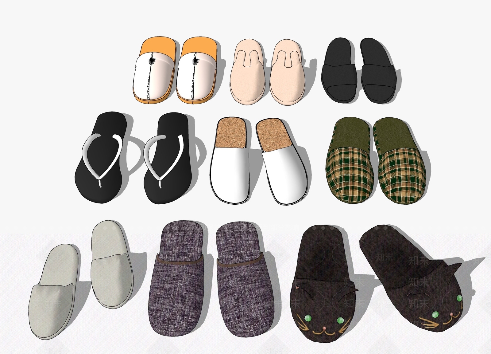 拖鞋SU模型下载【ID:1116966657】
