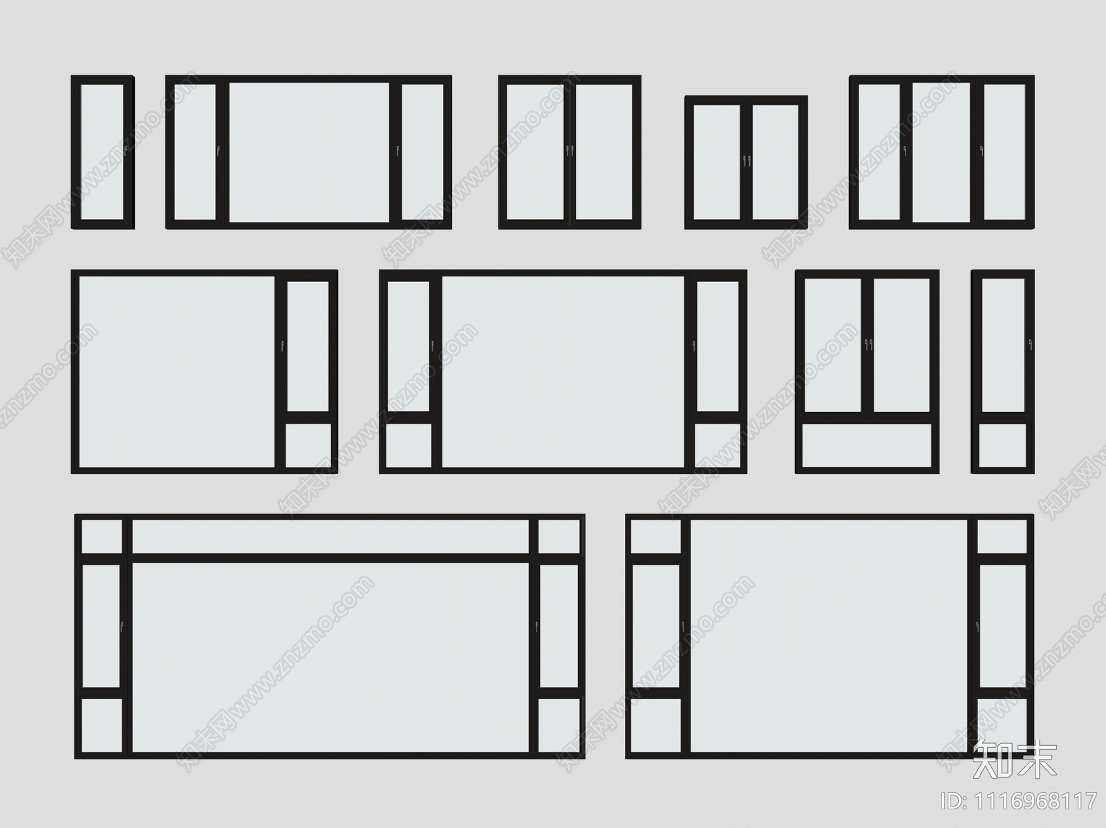 现代窗户SU模型下载【ID:1116968117】