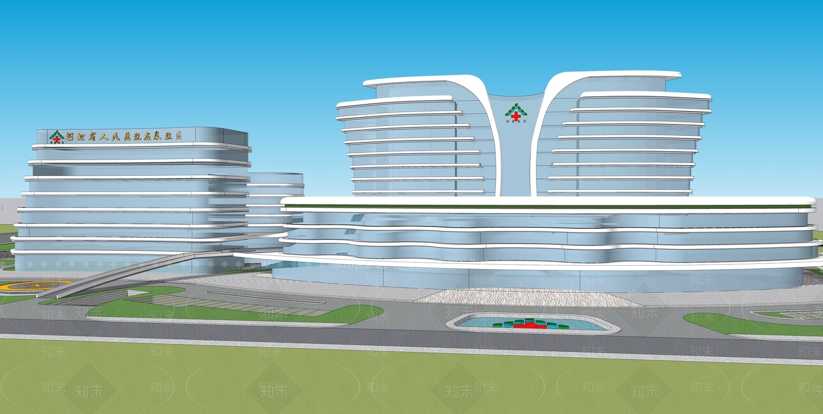 现代医疗建筑SU模型下载【ID:1116970878】