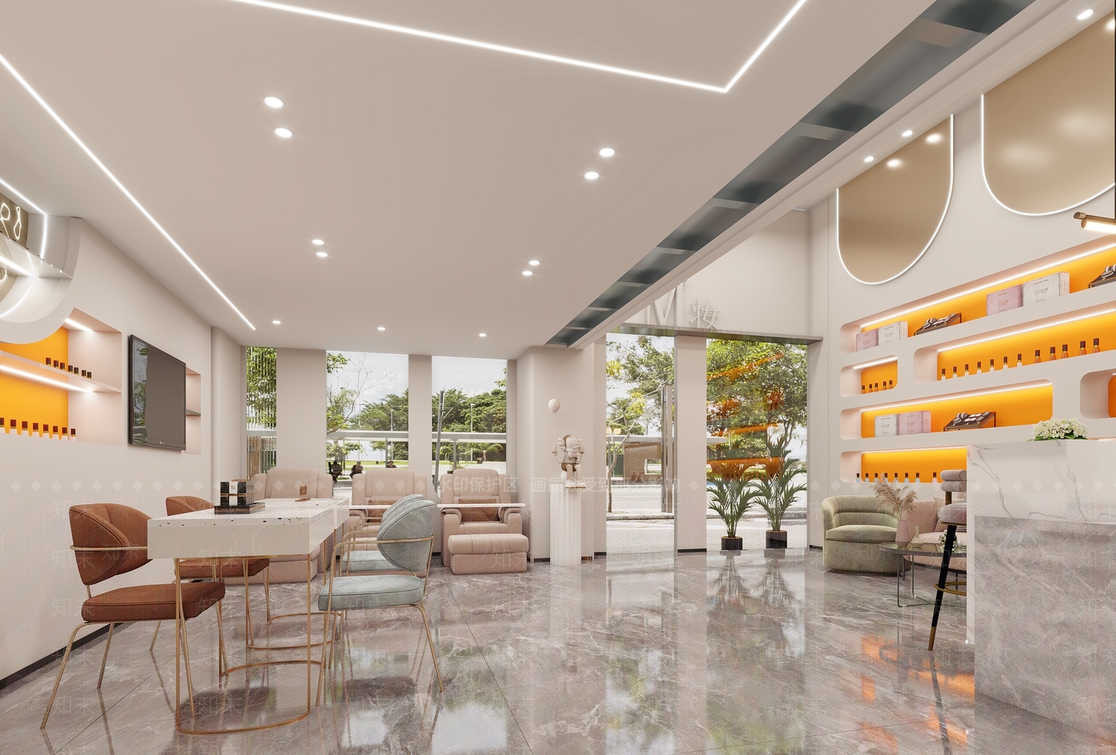 现代美甲店3D模型下载【ID:1117002805】