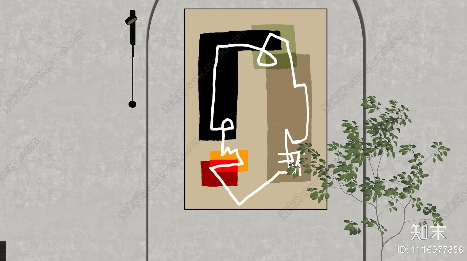 现代装饰画SU模型下载【ID:1116977858】