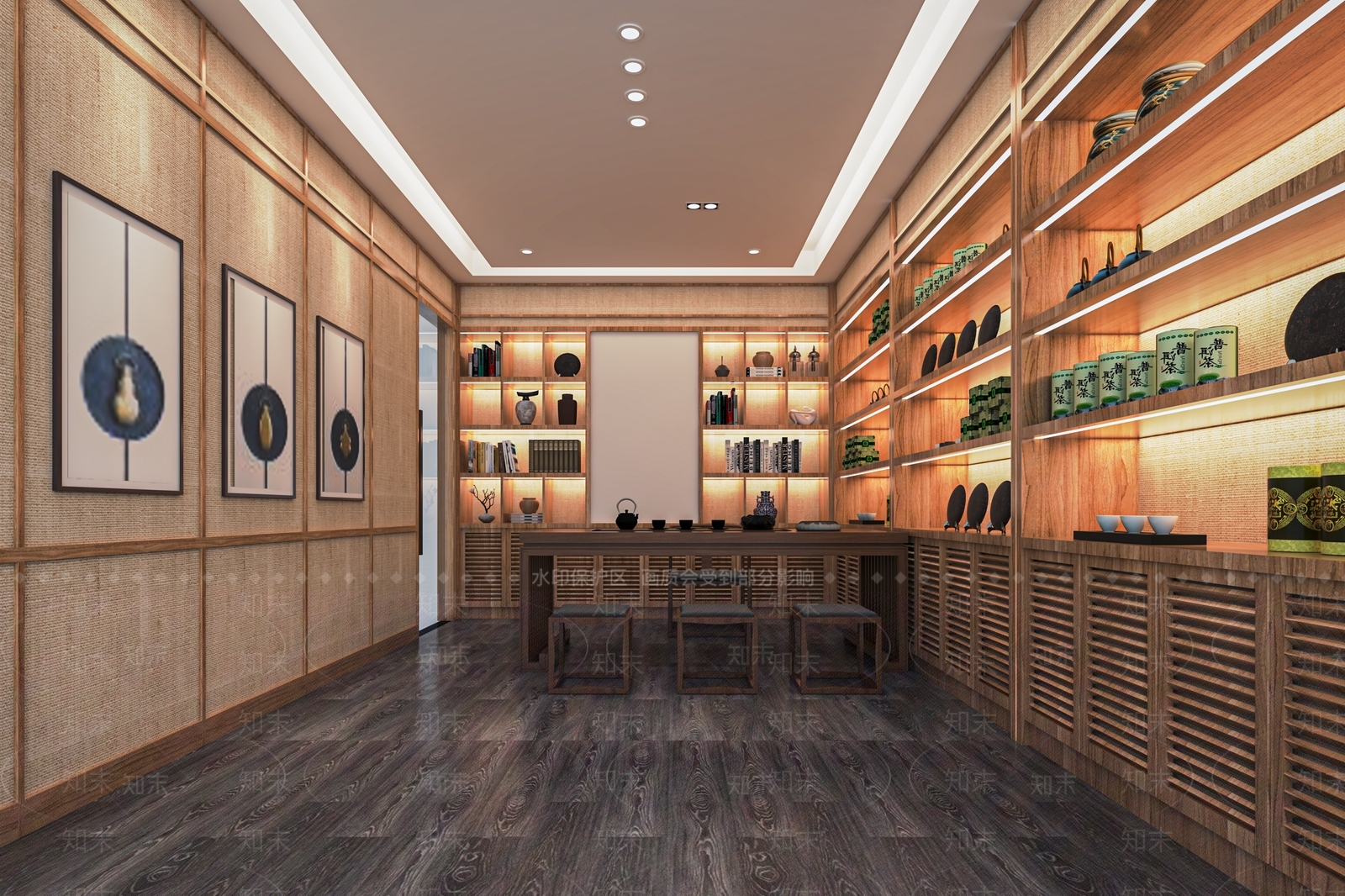 新中式茶叶店SU模型下载【ID:1116979877】