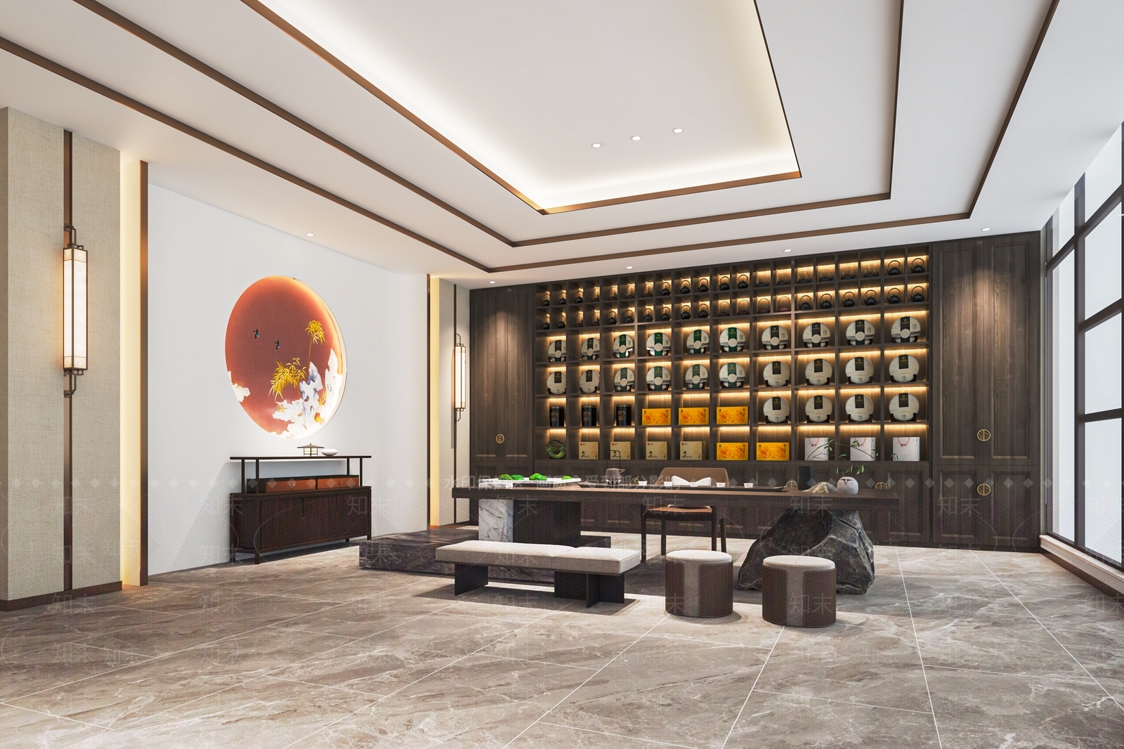 新中式茶叶店SU模型下载【ID:1116979863】