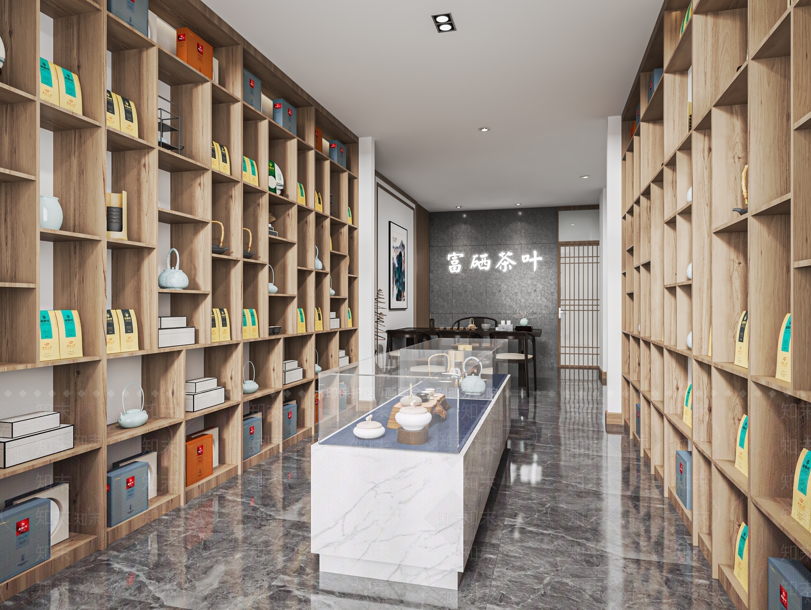 新中式茶叶店SU模型下载【ID:1116979831】