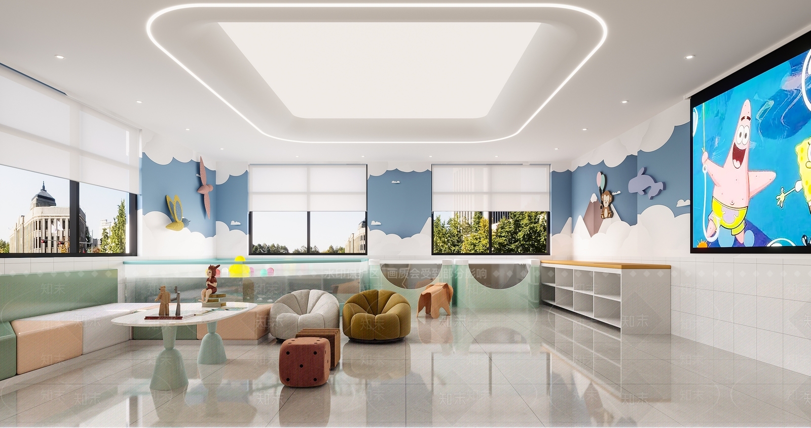 现代儿童游泳馆3D模型下载【ID:1116987315】