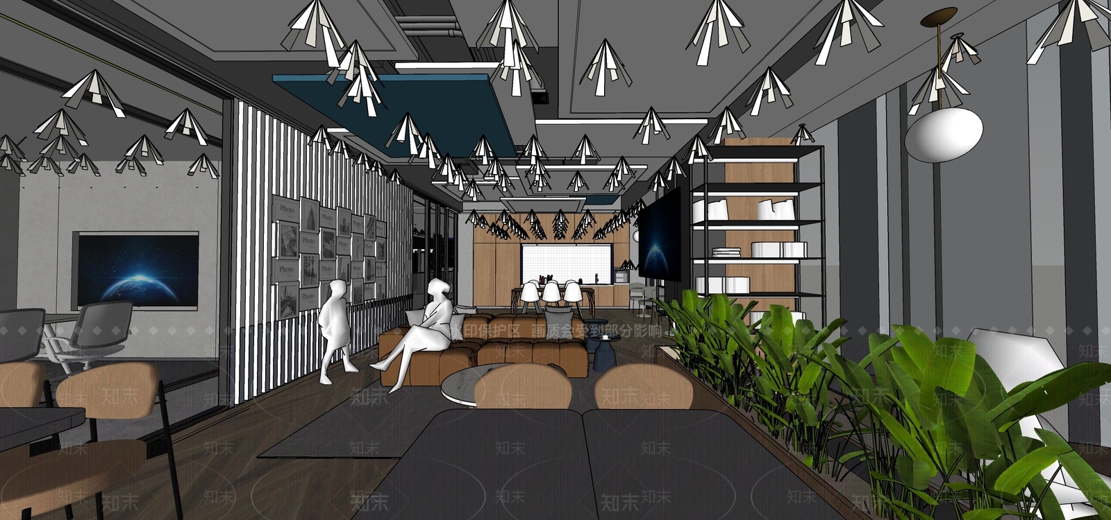 现代茶水间SU模型下载【ID:1116989690】