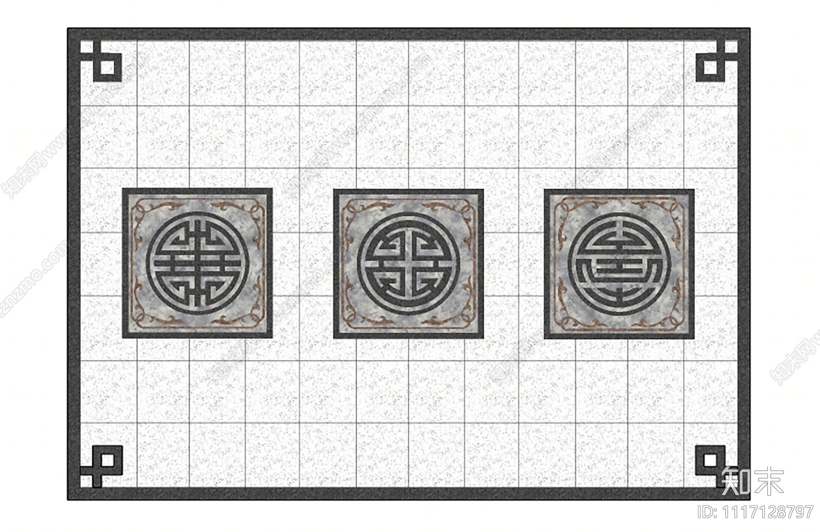 新中式铺地SU模型下载【ID:1117128797】