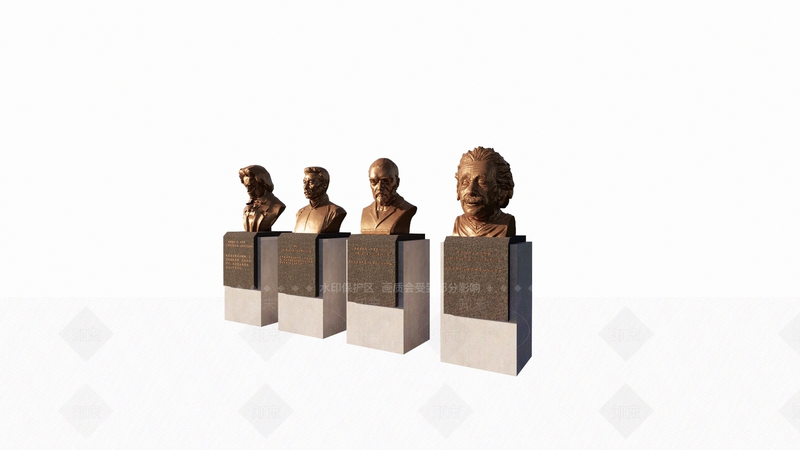 现代人物校园名人雕像SU模型下载【ID:1117129501】