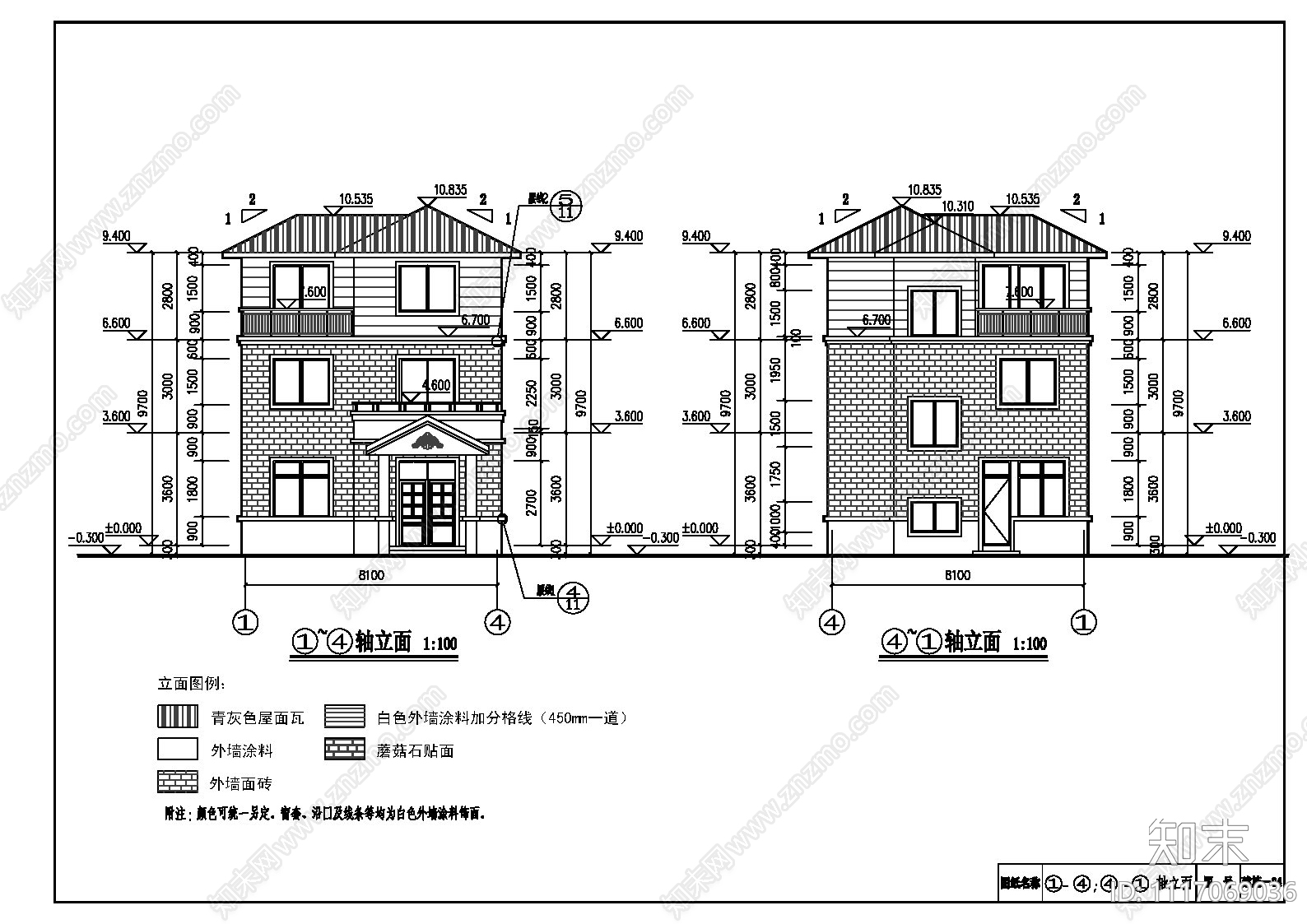田园风农村三层别墅小洋房全套施工图施工图下载【ID:1117069036】