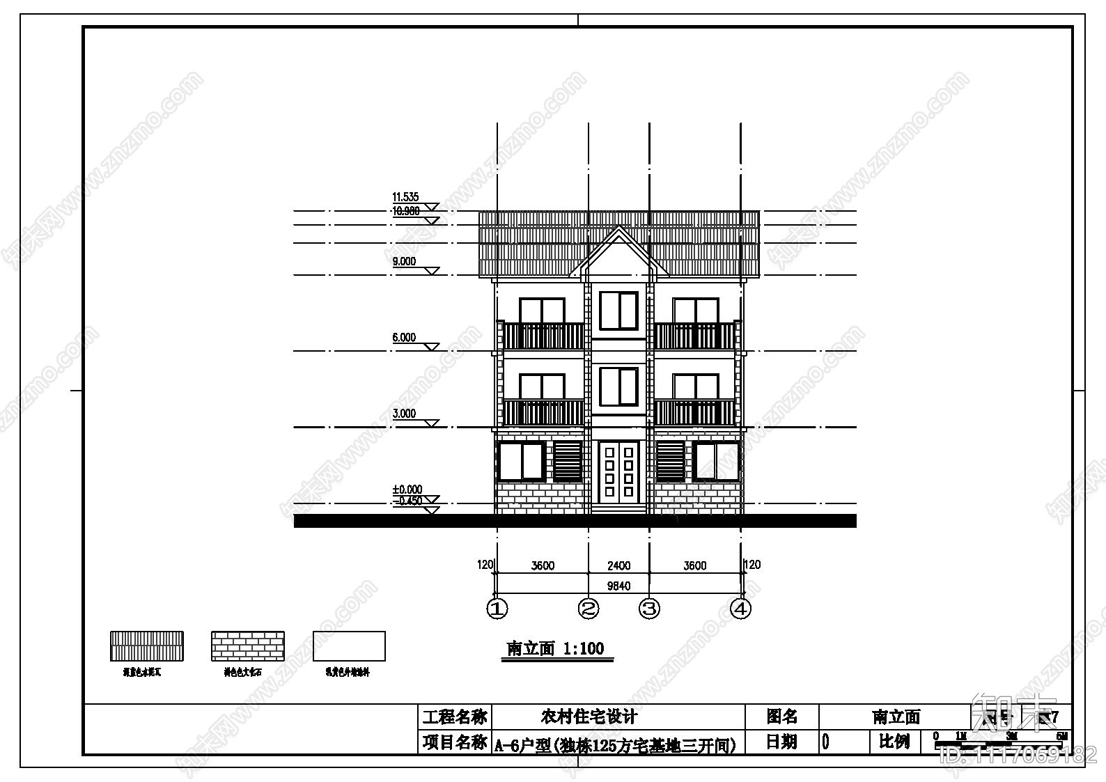 农村自建三层小别墅全套施工图施工图下载【ID:1117069182】